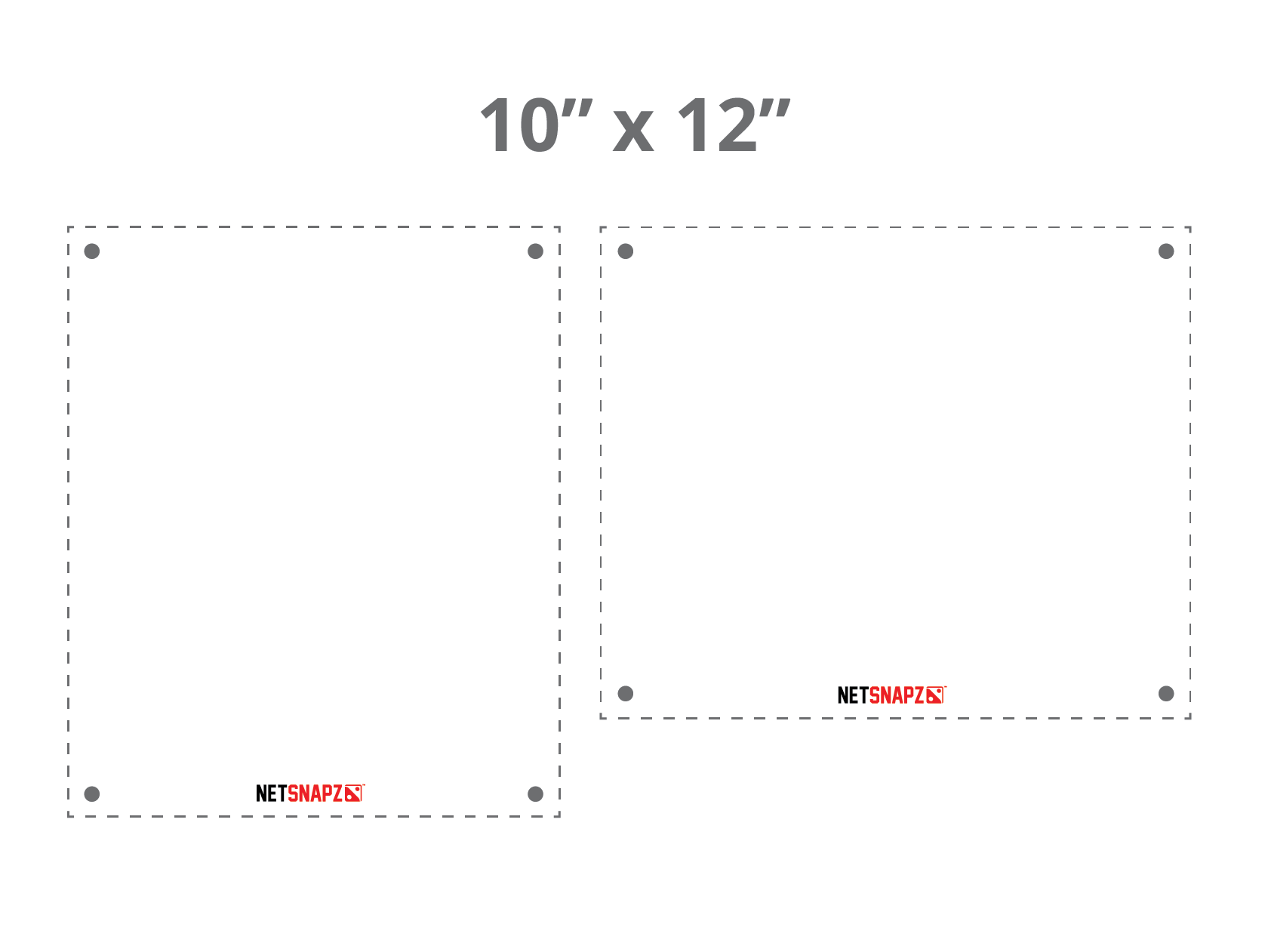 10 by 12 inch NetSnapz snap-on net banner size guide
